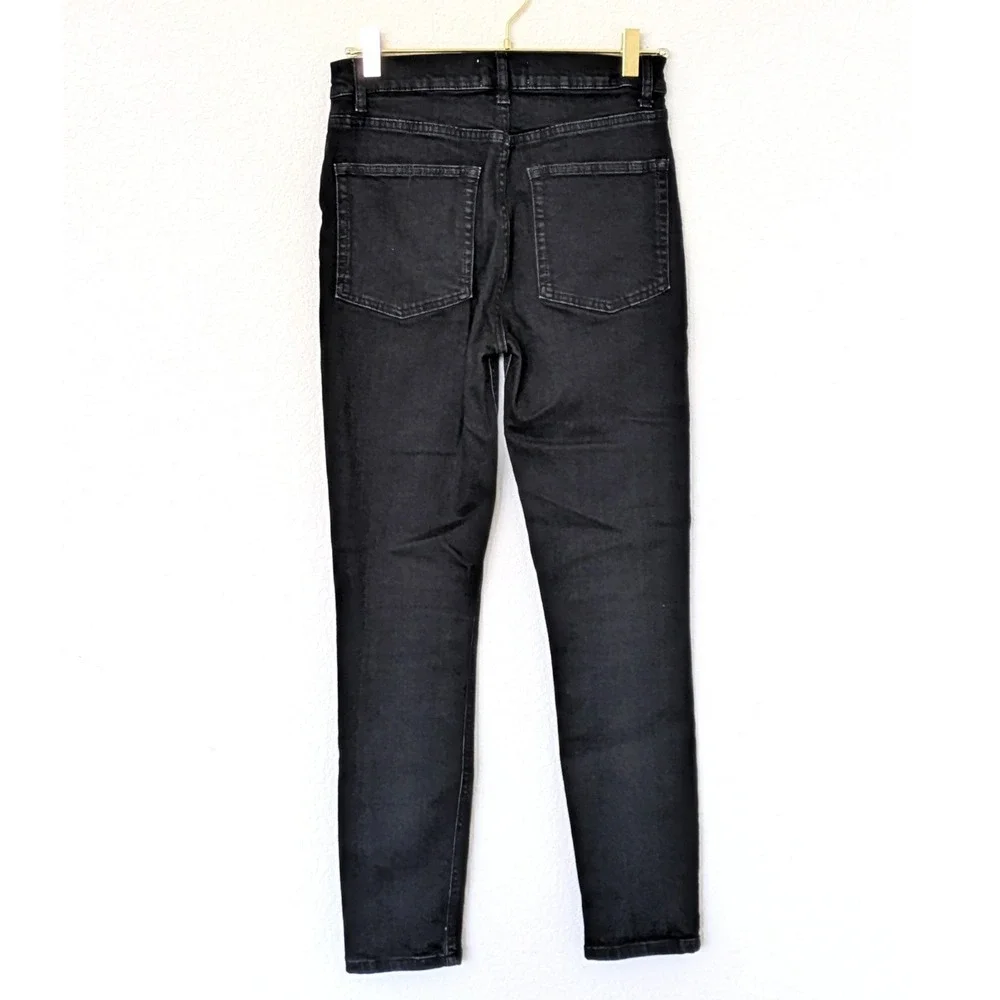Reformation High Rise Skinny Jeans Women's 29 Black Stretch Denim Sustainable‎